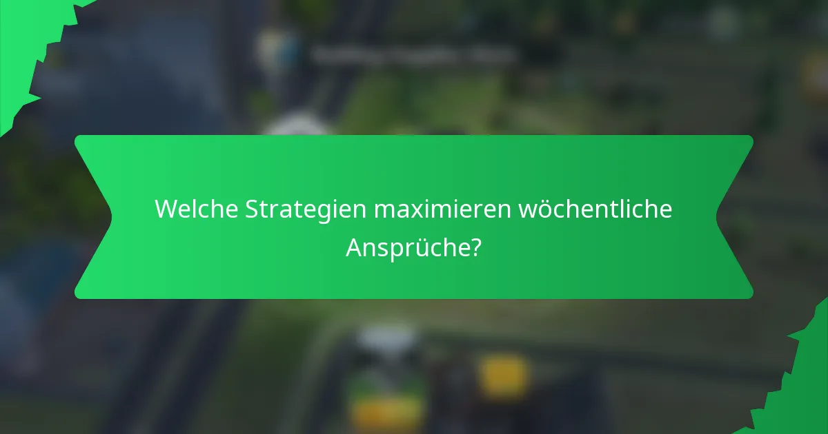 Welche Strategien maximieren wöchentliche Ansprüche?